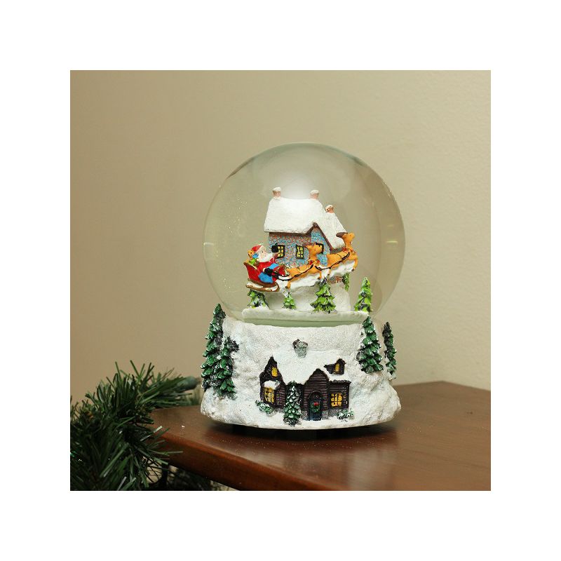 Northlight 6.75" Musical and Animated Santa and Reindeer Rotating Christmas Water Globe, 3 of 4