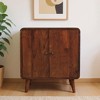 HomeRoots 26" Brown Solid Wood Accent Cabinet With Two Doors - 2 of 4