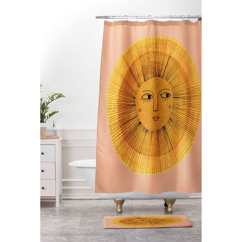 Sewzinski Sun Drawing Shower Curtain Gold/Pink - Deny Designs, 4 of 5