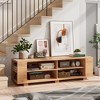 Costway 59'' Wood TV Stand Console Storage Entertainment Media Center with Shelf Natural - image 3 of 4