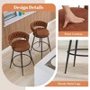DYHOME 28 inch Bar Stools Set of 6, Modern Counter Height Bar Stools, 360° Swivel Suede Fabric Stool Chairs with Woven Back and Footrest - 4 of 4