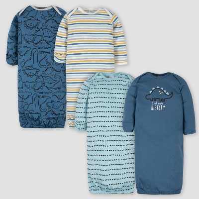 Gerber Baby Boys' 4pk Dino NightGown - Blue 0-6M