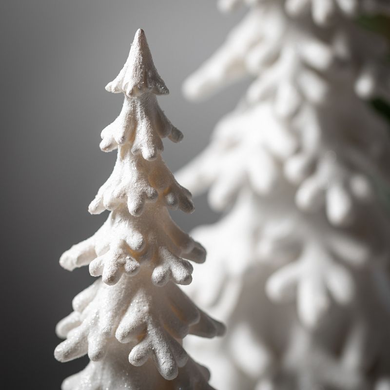 Snow Covered Pine Tree White 18.5"H Resin Set of 2, 2 of 6