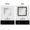 Amanti Art Mirror Makeover Bathroom Mirror Frame Border Kit - Fully Assembled Peel and Stick Frame - Mirror NOT Included - Bark Rustic Char Trim - 4 of 4