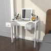 Accent Vanity Table Modern with Flip-Top Mirror and Hidden Organizer for Bedroom or Home Office 33" Wide - 3irtyhousy - 2 of 4