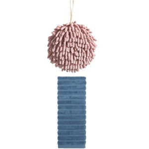 REGALWOVEN Absorbent Quick Drying Solid Decorative Hand Towels for Bathroom 14" x 30"/6" x 6" 2 Pcs - 1 of 4