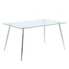 CAVINAS Dining Table Contemporary Rectangle Tempered Glass Dining Table with Metal Legs - 3 of 4