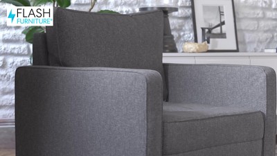 Slate Gray Mid-Century Modern Wood Accent Chair