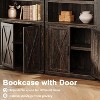 Garvee 70'' Tall Farmhouse Bookcases with Doors, 5-Tier Bookshelf with Storage, Wooden Storage Cabinet for Living Room, Home, Office, Bedroom - 4 of 4