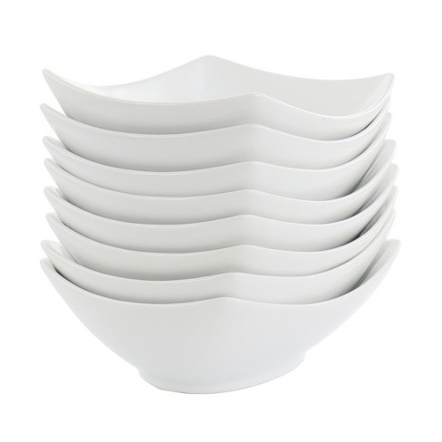 Gibson Ultra White Shadow 8pc Tempered Opal Glass Bowl/Lid Set