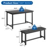 Kitchen Table with Benches, Dining Table Set for 4,Rectangular Dining Table Set for Small Space Apartment Studio - 2 of 4