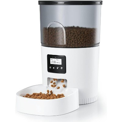 Programmable Automatic Pet Feeder with Dual Power, Timed Food Dispenser for 1-6 Meals Daily
