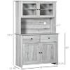 LunaLulinlk 63.5" Kitchen Buffet with Hutch - 3 of 4