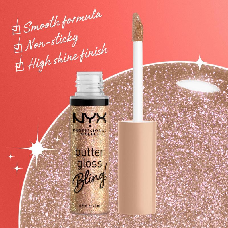 NYX Professional Makeup Butter Gloss Bling Non Sticky Lip Gloss - 0.27 fl oz, 3 of 10