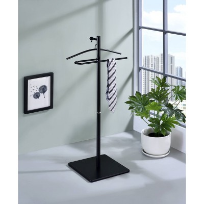Kumo Black Metal Valet Stand with Removable Hanger