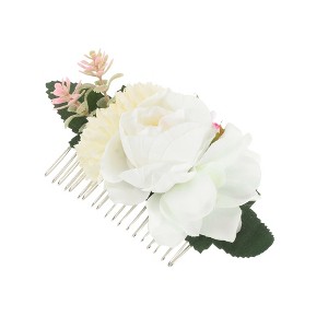 Unique Bargains Women's Durable Simulated Flowers Side Comb 1 Pc - 1 of 4