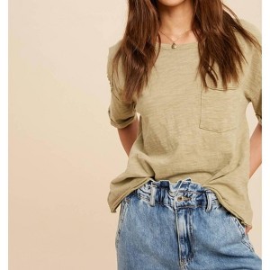 Women's Washed Short Sleeve Pocket Tee - IN-LOOM - 1 of 3