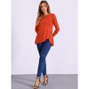 Allegra K Women's 3/4 Sleeve Round Neck Button Decor Casual Stretchy Tunic Tops - 3 of 4