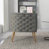 SEYNAR Mid-Century Modern Velvet Accent Chair, Gold Finish Barrel Chair for Living Room - 3 of 4