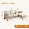 Atopston 90" Sectional Sofa, Mid-Century Modern L Shaped Couches 3-Seat Fabric Upholstered Sofa with Chaise for Living Room, Beige Linen - 2 of 4