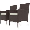 Outsunny 2 PCS Rattan Wicker Dining Chairs with Cushions and Anti-Slip Foot, Patio Stackable Chairs Set for Backyard, Garden, Lawn, Dark Coffee - 4 of 4