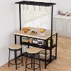 Kitchen Island, Bakers Rack Microwave Stand with 3-Tier Storage, 5 S-Hooks, Metal Coffee Bar Table, Multi-Purpose Shelf with Extra-Thick Tabletop - 4 of 4