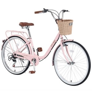 7 Speed City Bike With Basket , Steel Frame,Multiple Colors 26 Inch Girls Bicycle - 1 of 4