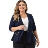 Agnes Orinda Women's Plus Size Work Fashion Button Chain Jacket Blazers - 2 of 4