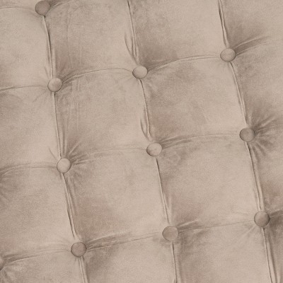 Charlene 39" Gray Tufted Round Cotton Ottoman