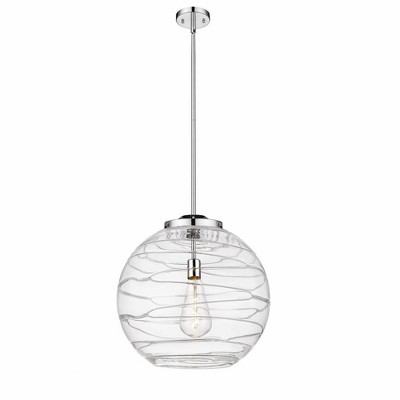 Athens Deco Swirl - 1 Light Pendant In Industrial Style-19.5 Inches Tall and 17.88 Inches Wide