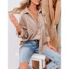Womens Corduroy Shirt Long Sleeve Oversized Button Up V Neck Blouses Tops Loose Shacket Jacket - 3 of 4