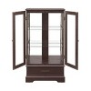 FURNIinspire Utility Storage Cabinets Glass Cabinet, Standing Display Cabinet, Modern Showcase With Glass Shelves, Drawer, Brown, 25.98"*11.81"*47.44" - 4 of 4