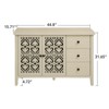 FONTOI Hollowed-out Cabinet with 2 Door&3 Drawers, Storage Organizer with Adjustable Layer, Brown, 15.71"*31.65"*44.8" - 3 of 4