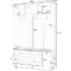 Entryway Bench with Coat Rack, 5-in-1 Hall Tree with Shoes Storage Cushion and 3 Sturdy Hooks for Hallway/Entryway/Living Room - 2 of 4