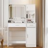 PAGED Vanity Table with Drawers and Lights, with Mirror and LED Light Strip, Dressing Table with Large Drawer, 3 Level Storage Dresser - 3 of 4