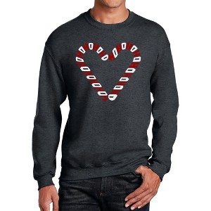 LA Pop Art Candy Canes - Men's Word Art Crewneck Sweatshirt - 1 of 4
