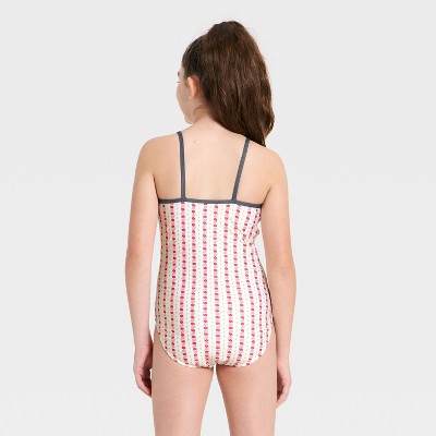 Art Class Girls' Lemons and Flowers One Piece Swimsuit - art class™ Cream M — фото 2