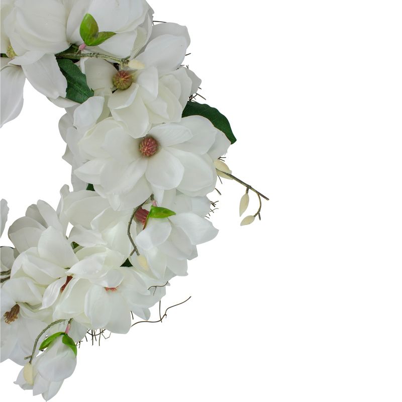 Northlight White Magnolias Artificial Spring Wreath - 24-Inch, Unlit, 5 of 7