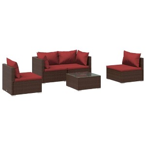 vidaXL Garden Lounge Set Brown, Cinnamon red - 1 of 4