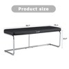 Zeus & Ruta Leather Bench  with Silver Metal Legs - 2 of 4