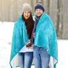 Women's Fuzzy Plush Fleece Full Lined Wrap Sweaters, Adult Wearable Blanket Cape, Super Warm Soft Cozy Gift for her - Catalonia - 3 of 4