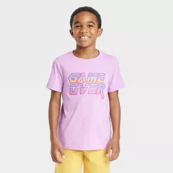 Boys' Short Sleeve 'Game Over' Graphic T-Shirt - Cat & Jack™ Purple 