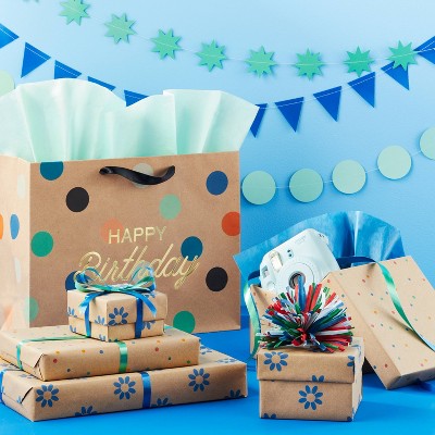 Pizza Paper Gift Wrapping Paper Blue/orange/yellow - Spritz™ : Target