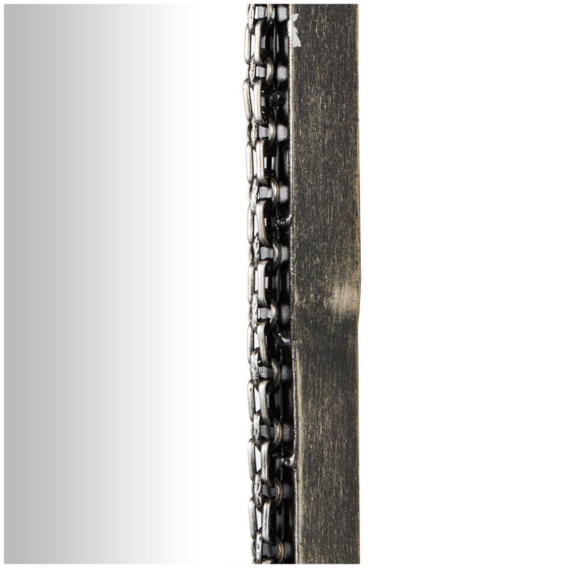36&#34;x24&#34; Wooden Wall Mirror with Double Layered Linked Chain Frame Silver - Olivia &#38; May, 5 of 9