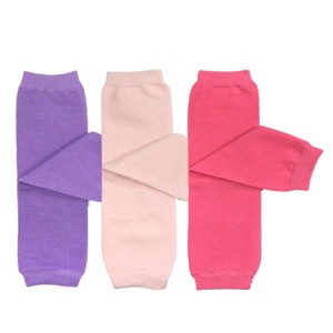 Wrapables Solid Colored Baby Leg Warmers (Set of 3), Lavender, Light Pink, Hot Pink - 1 of 4