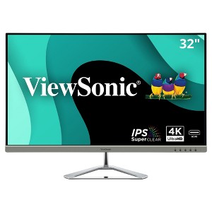 Manufacturer Refurbished - ViewSonic 4K UHD VX3276-4K-MHD 32" Frameless Monitor, HDR10 HDMI, DP (CR) - 1 of 4
