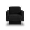 Cesicia Black Accent Chair 360° Modern Swivel Round Armchair Upholstered Comfy Barrel Chair - 2 of 4