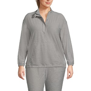 Lands' End Women's Long Sleeve Performance Zip Front Popover - 1 of 4