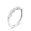 GILDED 1/10 CTTW Lab Grown Diamond Bypass Stackable Band Ring in Sterling Silver or 14KT Gold Plating Over Sterling Silver, Size 7 - 2 of 4