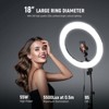 MaseiKar 18 Inch Ring Light with Tripod Stand,55W Large LED Ringlight,Cold Shoe Phone Holder Compatible with iPhone Camera for Video Recording - 2 of 4
